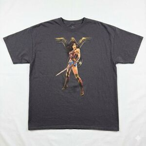 Wonder Woman Graphic T Shirt Womens 2XL DC Comics Black Superhero Movie Tee Cott